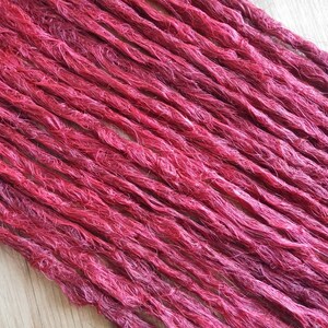 Synthetic Dreadlocks - Raspberry Set of 10 SE - Natural Texture Microthin Dreadlock Extensions In Stock