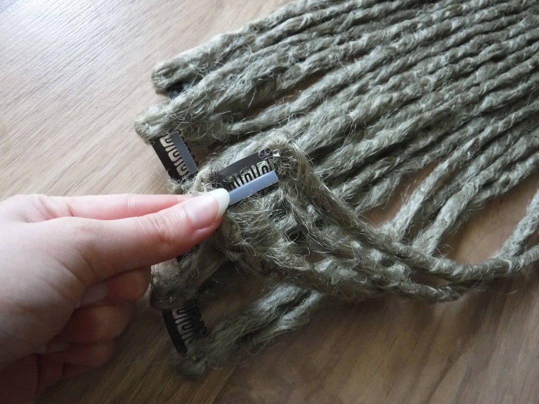 Custom Synthetic Dreadlocks - 4 Dread Weft Clip Natural Look Crocheted ...