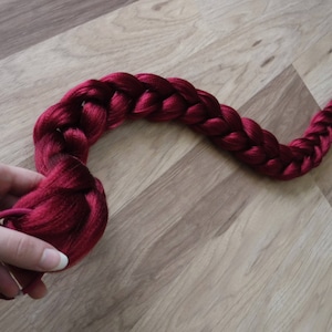 Fantasy Rapunzel Costume Hair Jumbo 3&#39; Burgundy Braid - Synthetic Hair Extension Accessory for Easy Costume Hair Styling