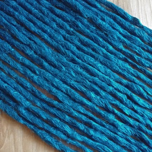 Synthetic Dreadlocks - Sapphire Blue Set of 10 SE - Natural Texture Microthin Dreadlock Extensions In Stock