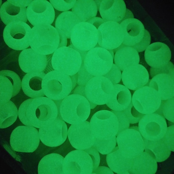 Glow in the Dark Dreadlock Beads - Glowing Braid/Dread Accessory - 10 Pieces - Large Hole Plastic Durable Hair Jewelry