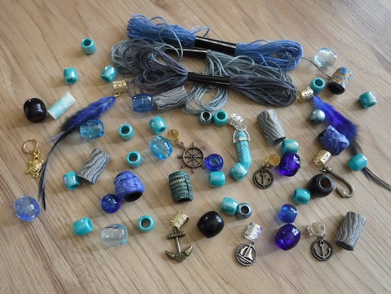 Nautical Dreadlock Bead Assortment Hair Accessory Large Lot  display picture 1