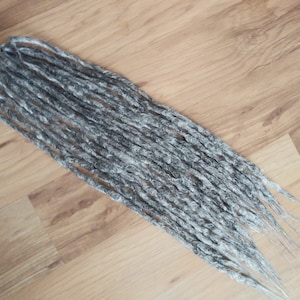 Synthetic Dreadlocks - #51 Grey 8 DE Bundle - Natural Crochet Texture Sharpie Thick Dreadlock Extensions In Stock