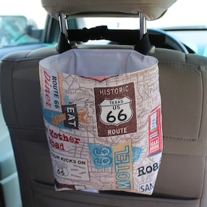 Reusable Car Trash Bag- Route 66