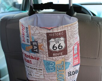 Reusable Car Trash Bag- Route 66