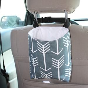 Reusable Car Trash Bag-  Gray Arrows