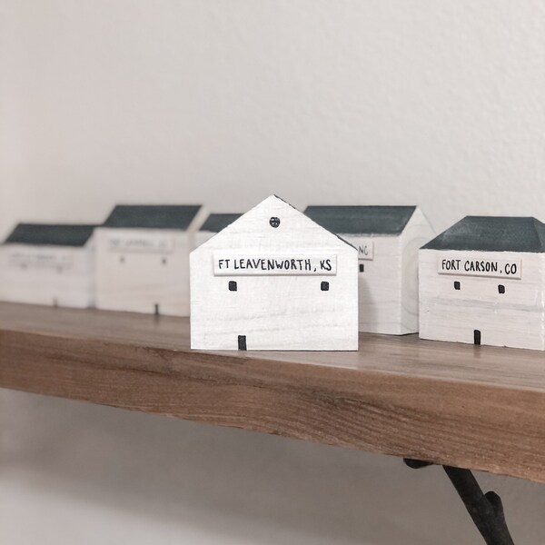 Memory Village | Option 6 | Rustic Wooden House | Duty Station | Military Gift | Army | Navy | Air Force | 5th anniversary gift