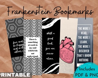 Printable Frankenstein Bookmarks