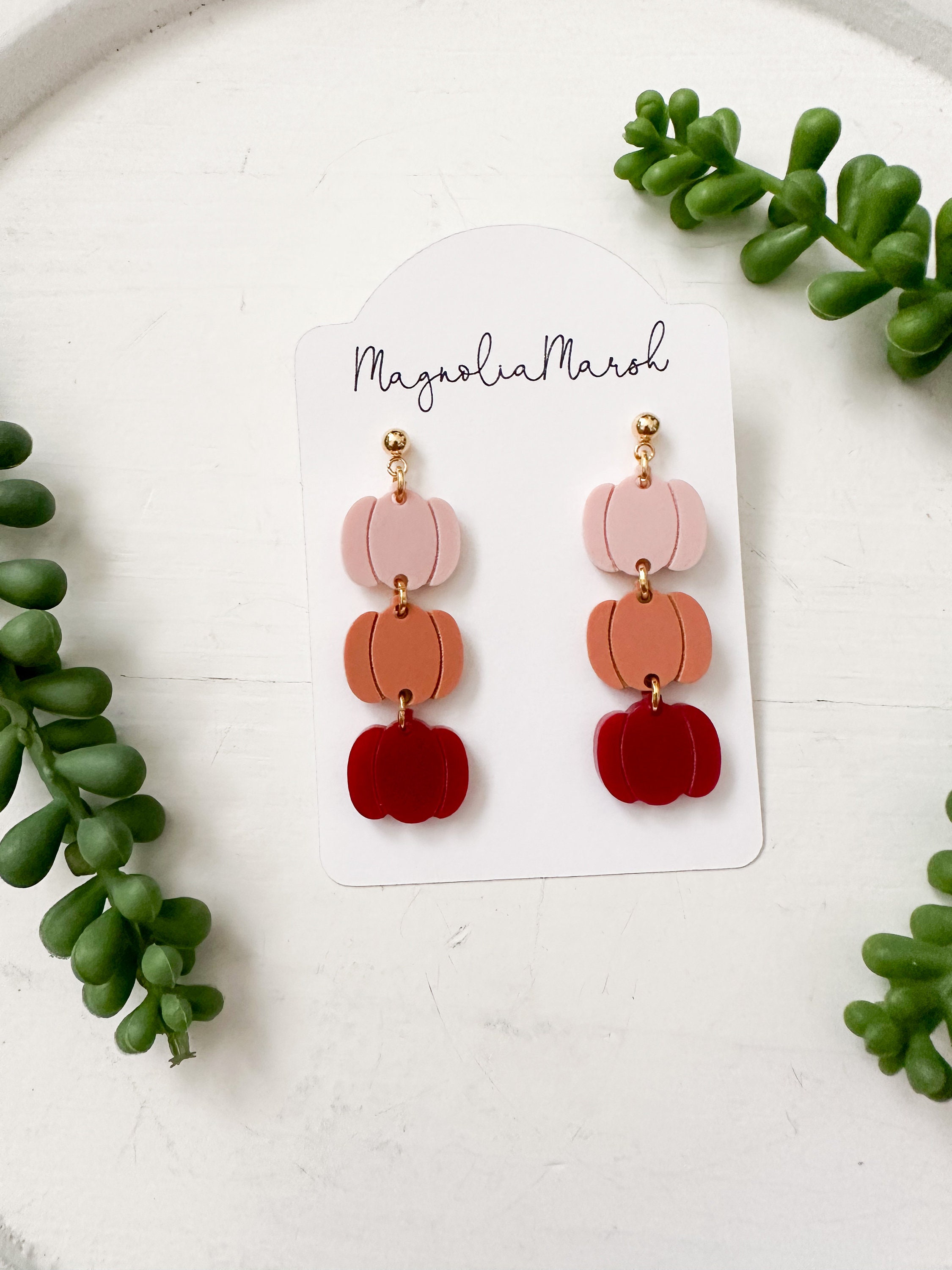 Colorful Geometric Earrings, Red Acrylic Jewelry, Pink Plastic Earrings,  Simple Yellow Earrings, Lightweight Orange Earrings 