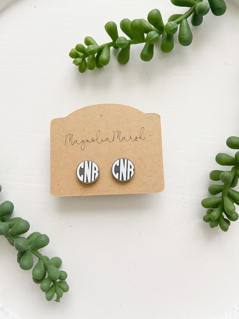 Monogrammed Acrylic Stud Earrings