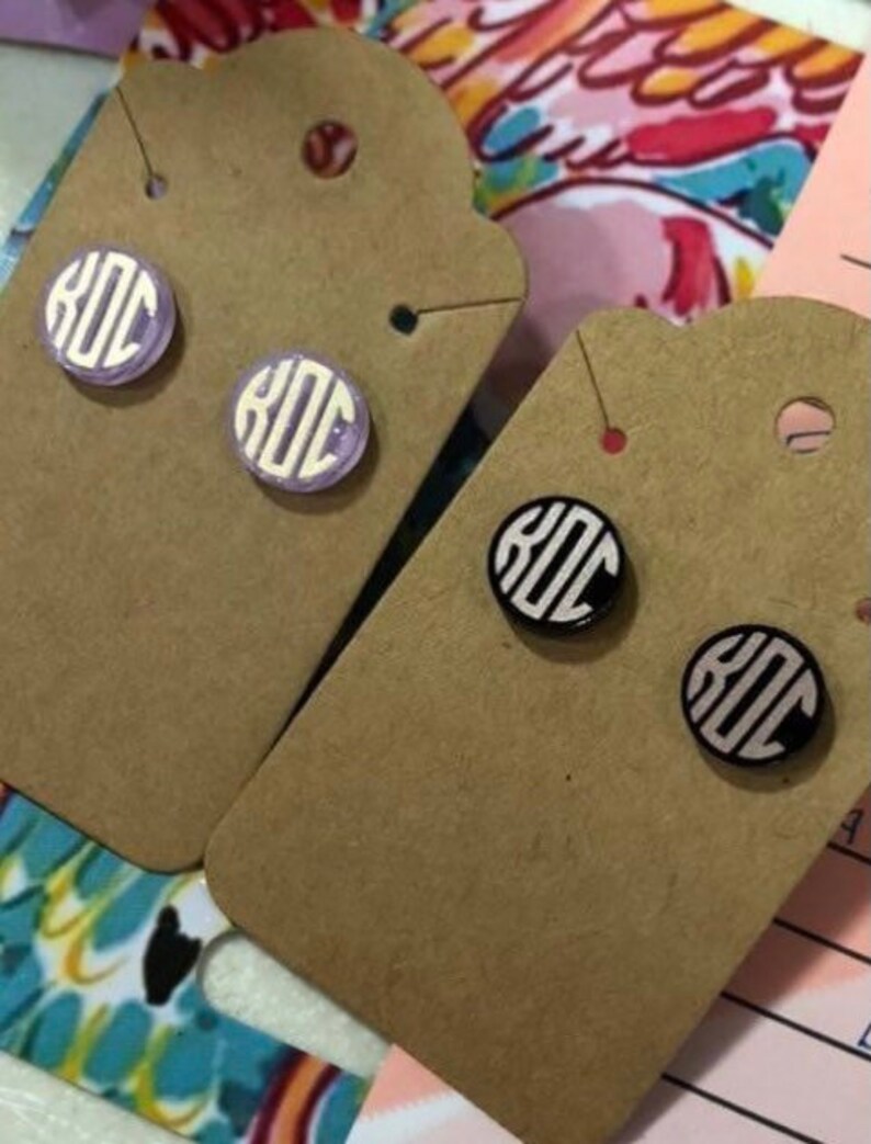 Monogrammed Acrylic Stud Earrings