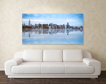 New York City Skyline Photography, Color NYC Skyline Photograph, Panorama Skyline, Urban Landscape, Manhattan Skyline Wall Art, NYC Decor