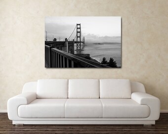 Black and White San Francisco Golden Gate Bridge Photograph, Golden Gate Art, San Francisco Wall Art, Bridge Art, SF Cityscape