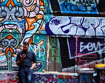Melbourne Graffiti Art Photograph, Colorful Urban Cityscape