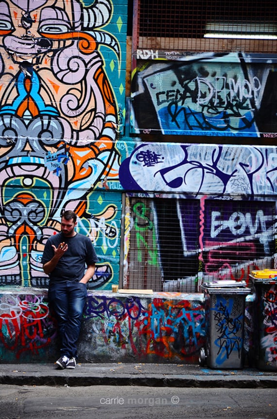 Melbourne Urban Photography, Australia Street Art Photograph, Melbourne Graffiti Art, Colorful Cityscape Photo, Vibrant Decor, Modern Decor