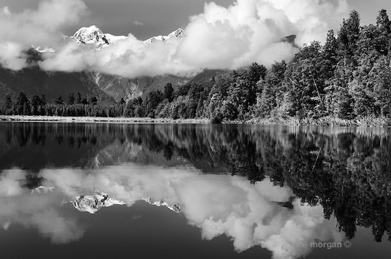 Black and white new zealand landscape photography lake Black and white new zealand landscape photography lake