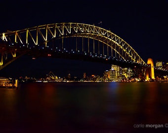 Sydney Skyline Photography, Sydney Harbour Photo, Cityscape, Sydney Print, Night print, Skyline Print , Australia Decor, Travel Decor