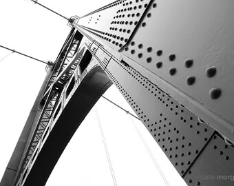 Bridge Photograph, Black and White Bridge Photo, Vancover Photo, Travel Wall Art, Lions Gate Bridge, Canada Decor, B&W Photo