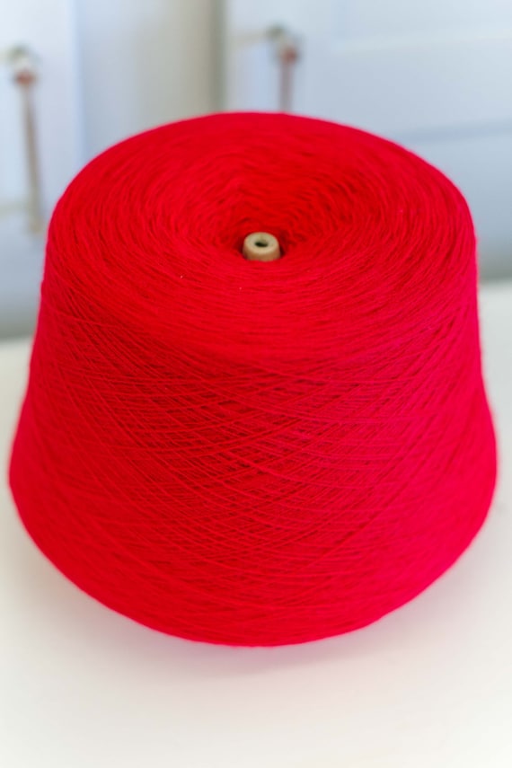 Red yarn cone Etsy