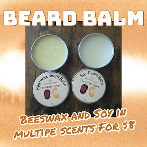 Nourishing Beard Balm | 4 oz Tin | Softens, Shapes & Conditions | Natural Oils + Beeswax or Soy Wax | Reign Creations Grooming