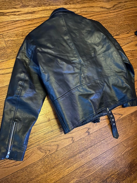 Timeless vintage Unik lined Real leather biker ja… - image 6