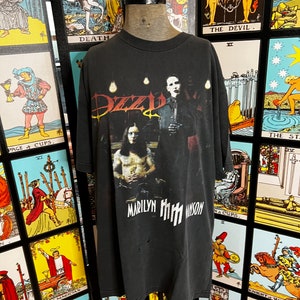 Perfectly distressed vintage Ozzfest 2003 tour shirt with Marilyn Manson and Ozzy Osbourne size large