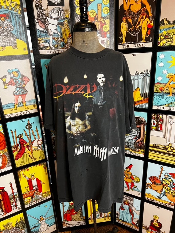 Perfectly Distressed Vintage Ozzfest 2003 Tour Shirt With Marilyn