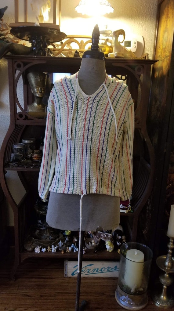 Stunning vintage 1970’s rainbow Baja hooded sweats