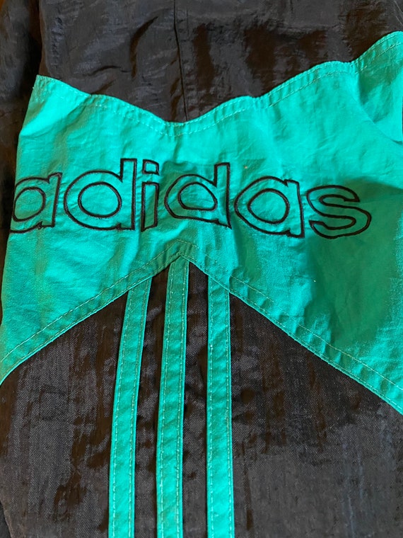 Epic vintage Adidas green and black lined hooded … - image 4