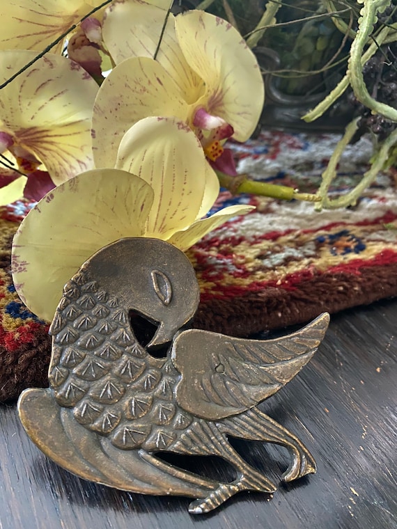 Radical vintage folk art style bird  belt buckle