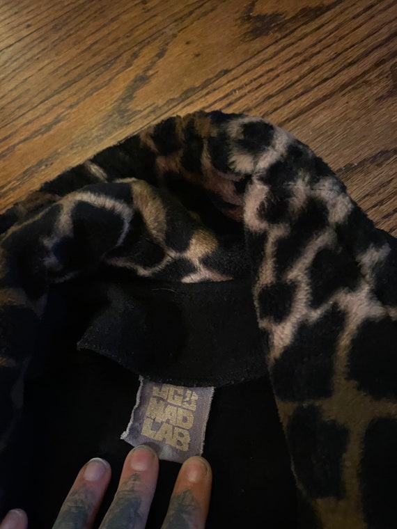 Funky vintage black patchwork oversized button up… - image 3