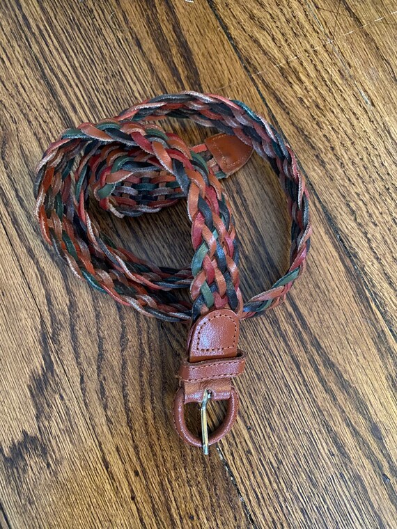 Womens ? Gorgeous Vintage Bohemian Multi Colored Intricately Detailed Belt ? Vintage Leather Belt - Boho Style Rivet Designs in Multiple  main image 3