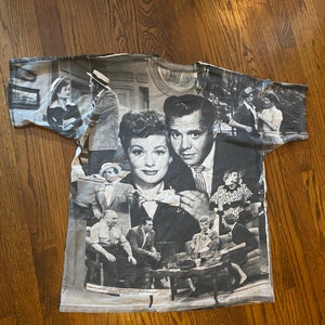 Epic vintage 90s all over print I Love Lucy shirt size xl image 2