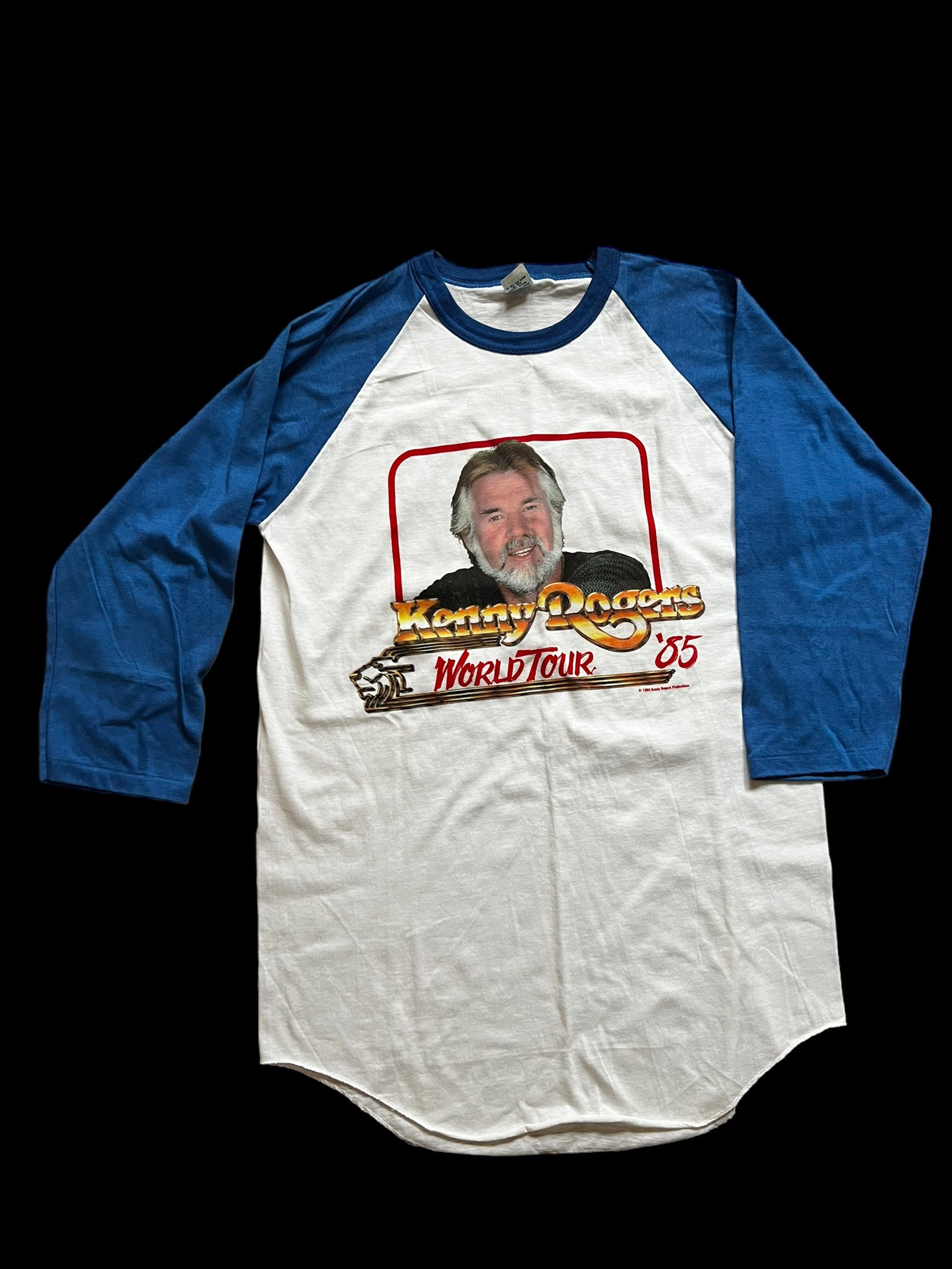 Kenny Rogers Vintage 1985 World Tour Dead Stock Raglan Shirt Size 