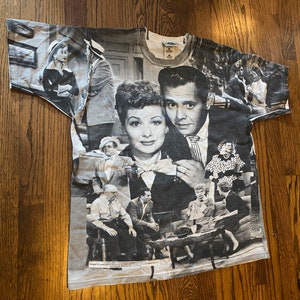 Epic vintage 90s all over print I Love Lucy shirt size xl image 6