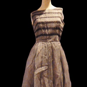 SALE breathtaking circa 1950 black crushed silk and black lace 2 piece party dress with floral applique size small medium