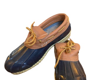 amazing 1970’s deadstock Woodbridge hunting rain leather and rubber duck shoes size 7