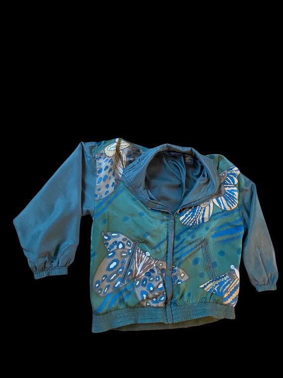 Epic vintage silk all over moth print windbreaker… - image 3