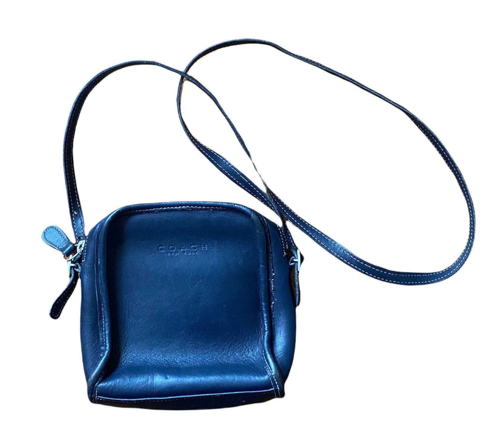 Etienne Aigner bag, Vintage 70s purse, blue leather handbag, Navy Blue  purse, 1970s Shoulder Bag, blue leather Satchel, fold over handbag,