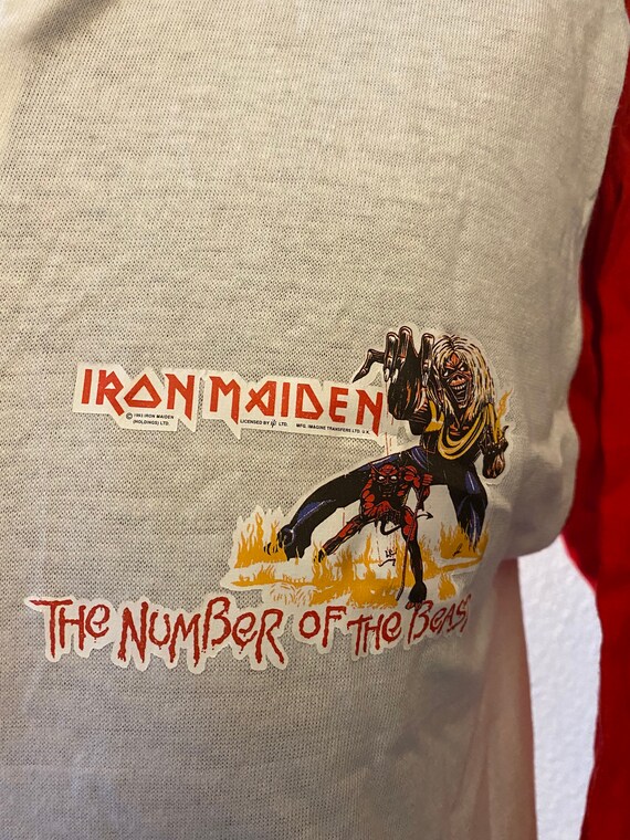 Fantastic vintage iron on Iron Maiden  baseball t… - image 2