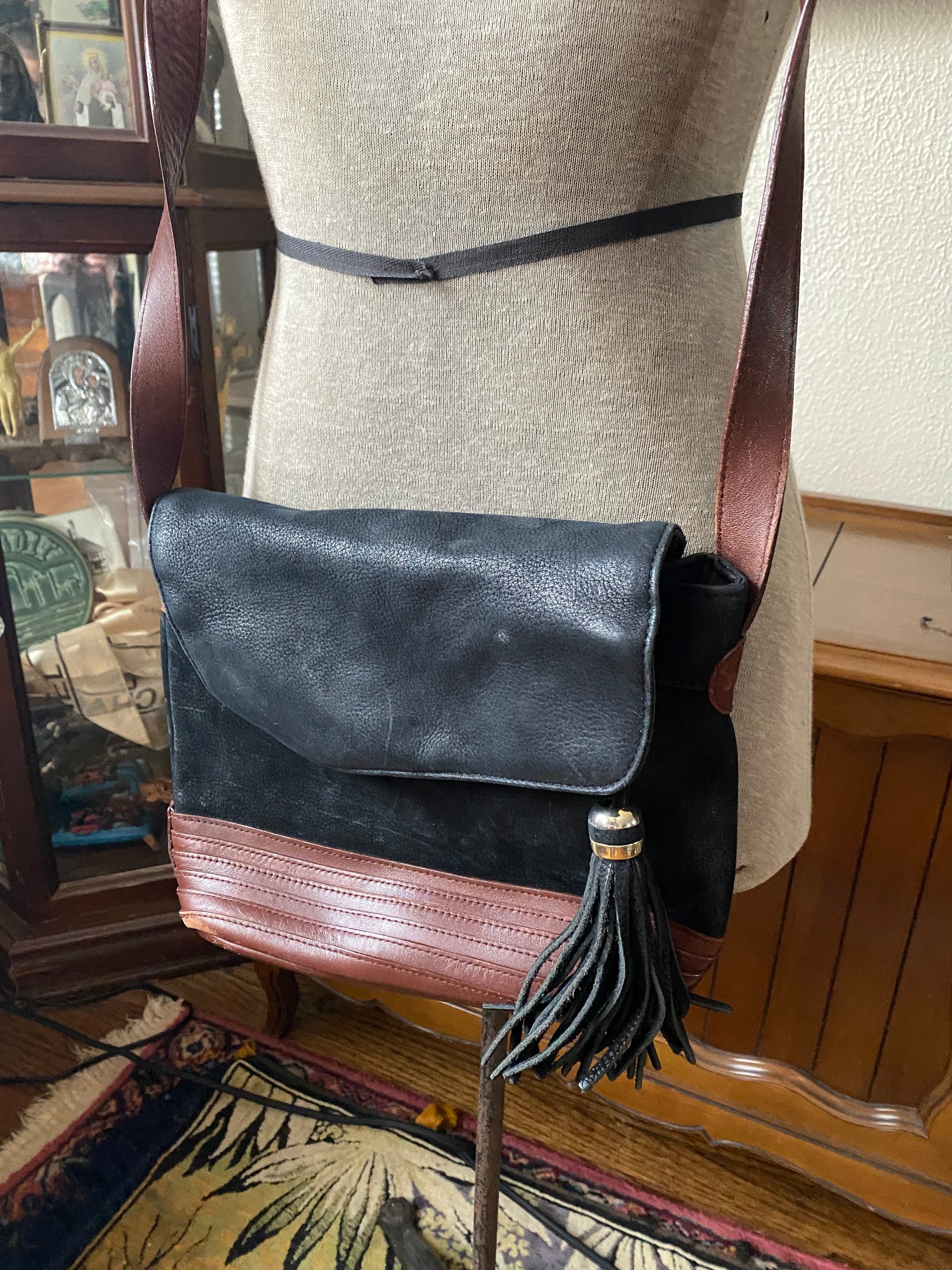 Tignanello purse black leather sale