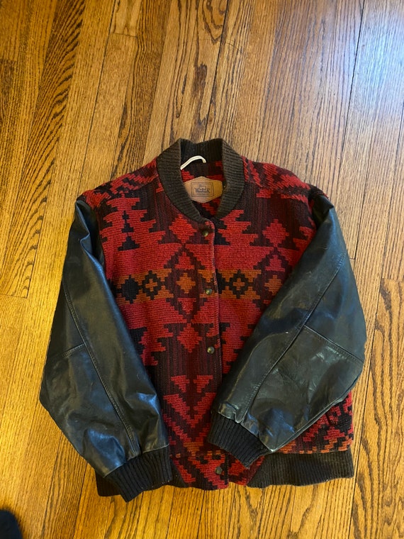 Epic Vintage Woolrich South Western Indian Blanket Style Varsity