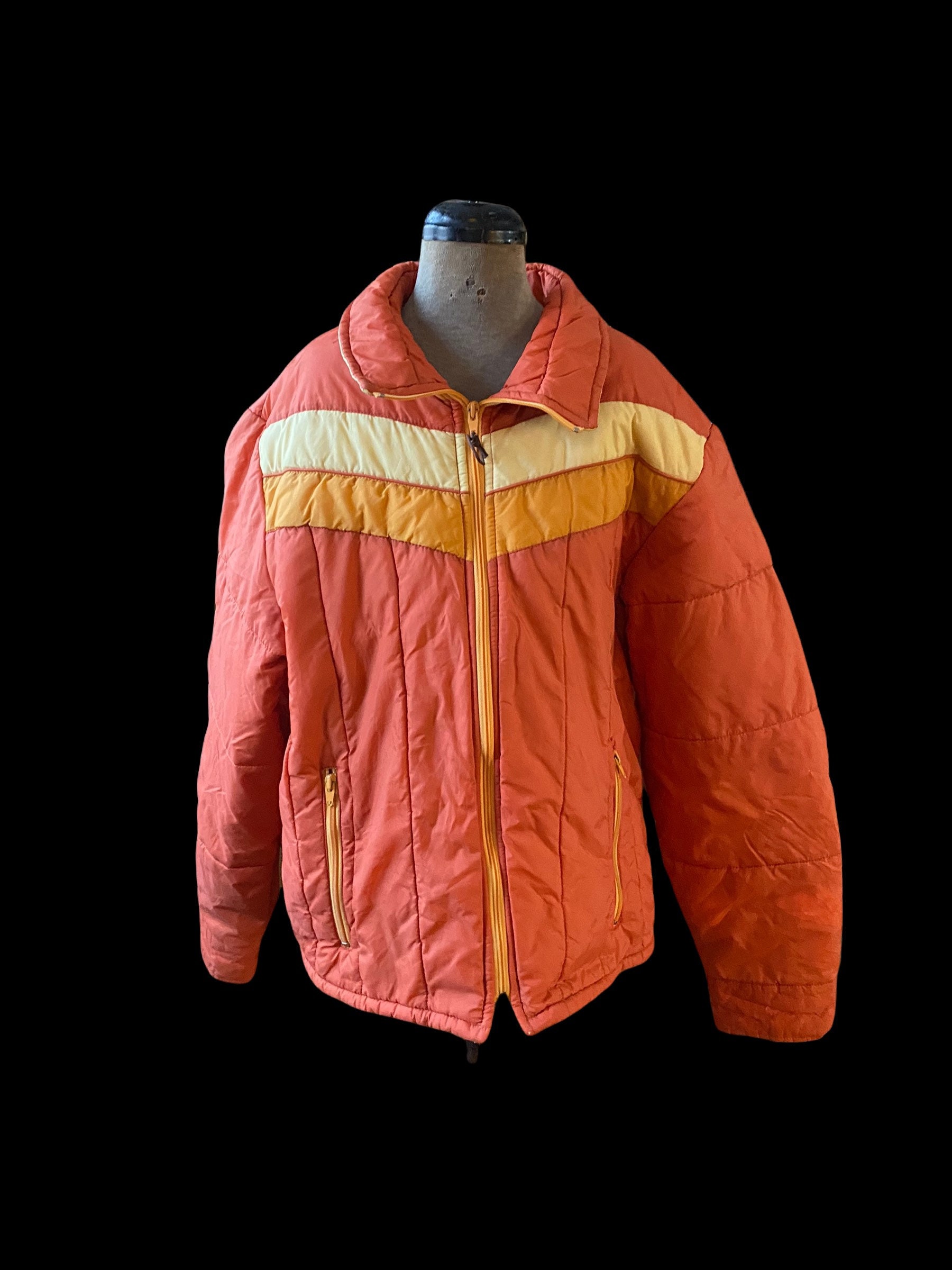 人気No.1 1970's Vintage Incredible Burnt Jacket Ski Chevron Orange ジャケット・アウター