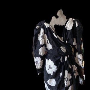 SALE stunning avant garde Paul Louis orrier Paris low back designer silk floral dress size small extra small