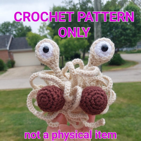 Crochet Flying Spaghetti Monster *PATTERN ONLY* Pastafarian Noodle Mascot
