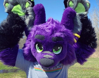 Máscara de cabeza de mascota de traje de piel profesional HQ