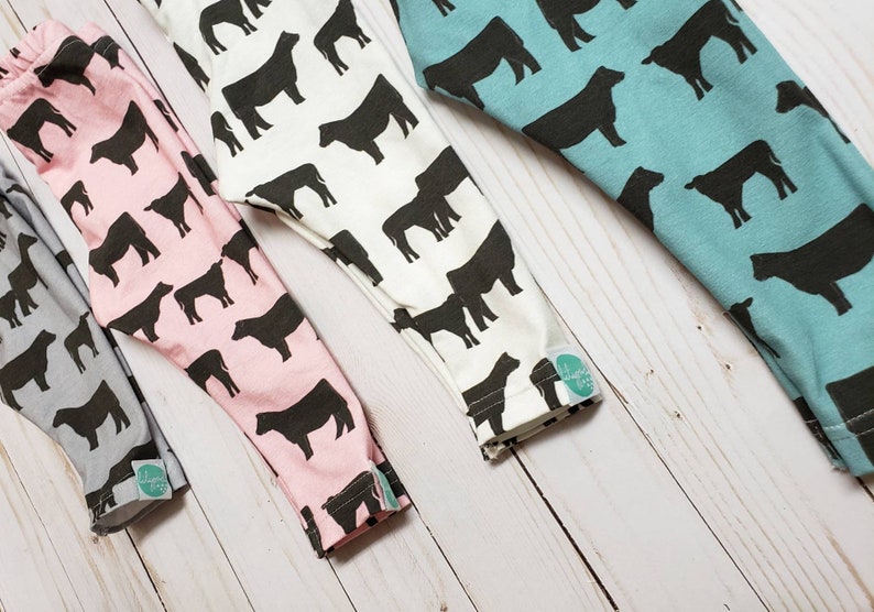 Cow Leggings or Joggers Baby Pants Pink Cow Grey Cow | Etsy