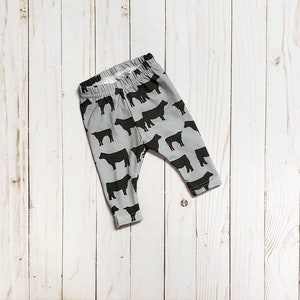Cow Leggings or Joggers Baby Pants Pink Cow Grey Cow - Etsy