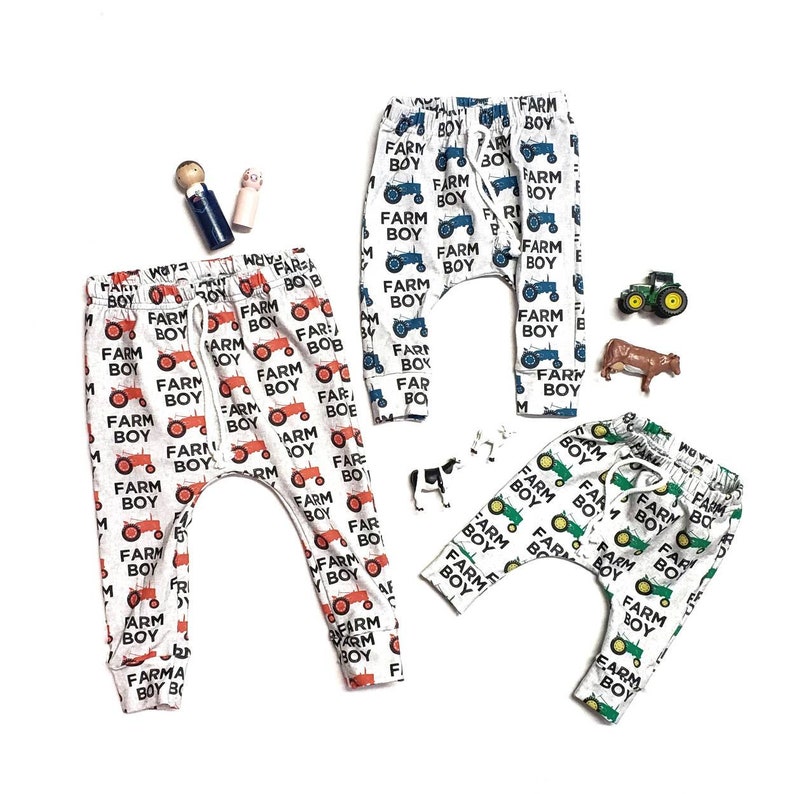 Tractor Farm Boy Green Tractor Red Tractor Blue Tractor Leggings or Joggers