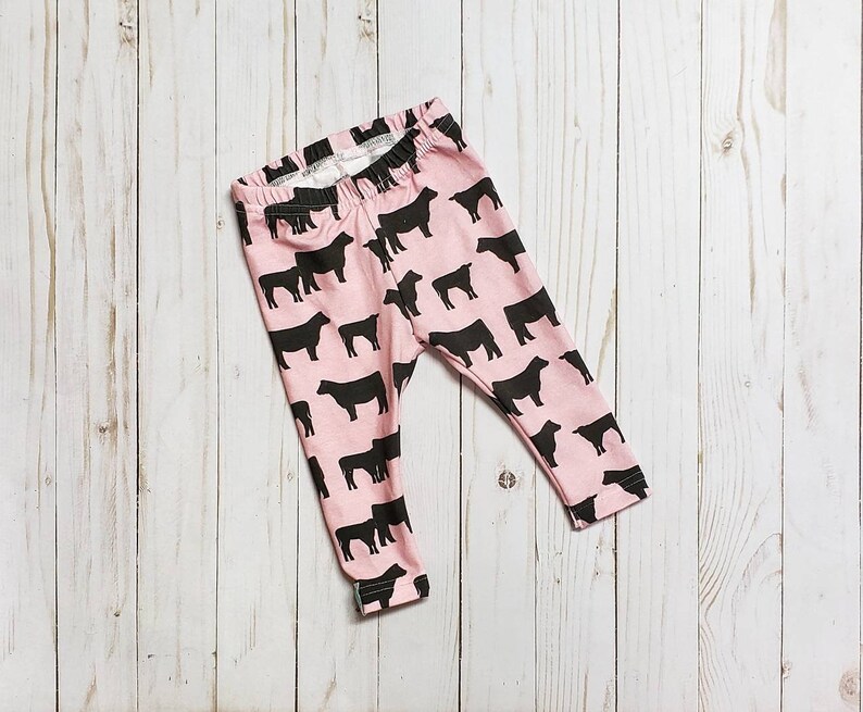 Cow Leggings or Joggers Baby Pants Pink Cow Grey Cow | Etsy